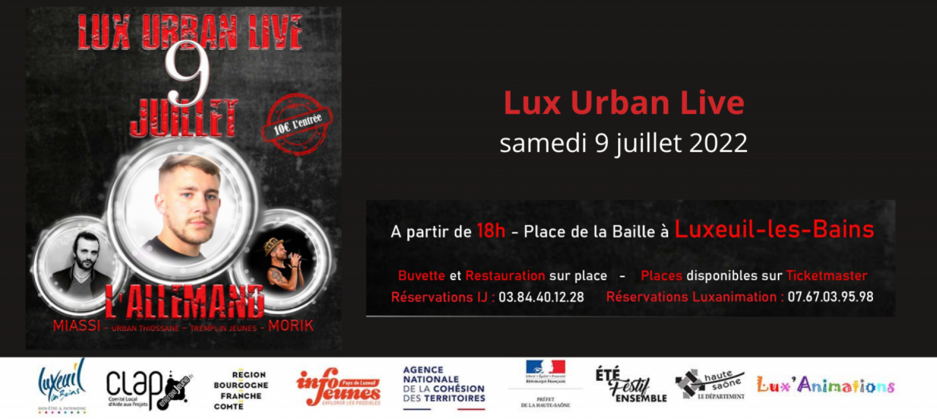 Lux Urban Live le 9 juillet 2022 à Luxeuil-les-bains