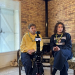 Photo du tournage des interviews