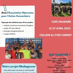 Collecte de matériel scolaire au lycée Carnot (Dijon)